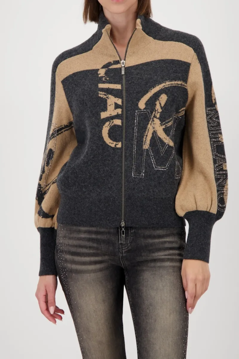 Monari Pullover & Sweatshirts*809555 anthra melange gemustert