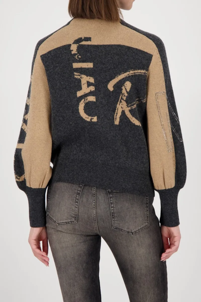 Monari Pullover & Sweatshirts*809555 anthra melange gemustert