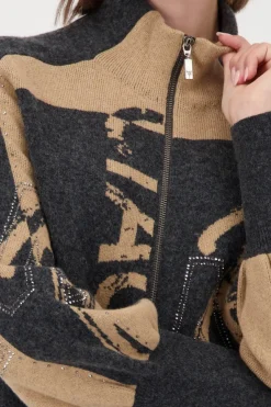 Monari Pullover & Sweatshirts*809555 anthra melange gemustert