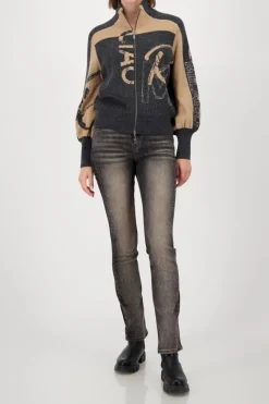 Monari Pullover & Sweatshirts*809555 anthra melange gemustert