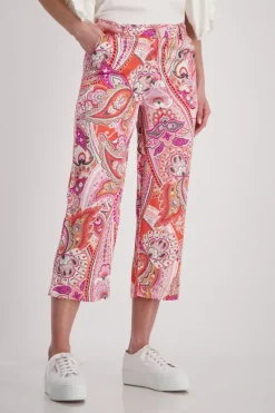 Monari Hosen*408875 apricot gemustert