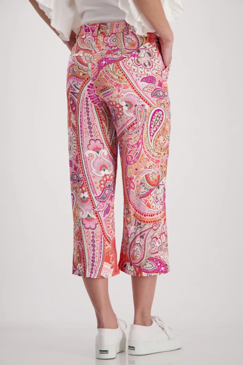 Monari Hosen*408875 apricot gemustert