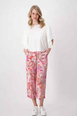 Monari Hosen*408875 apricot gemustert