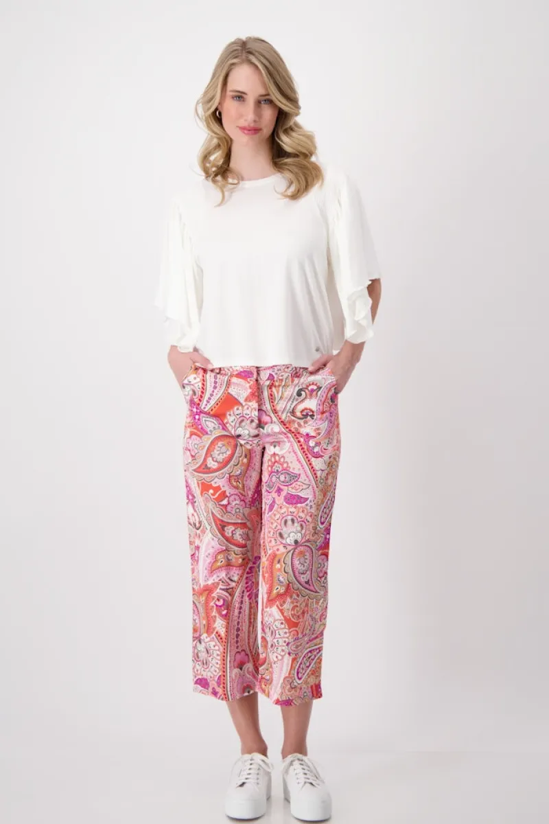 Monari Hosen*408875 apricot gemustert