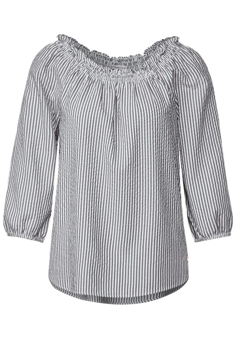 Street One Blusen*3/4 Arm Streifenbluse off white