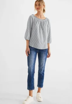 Street One Blusen*3/4 Arm Streifenbluse off white