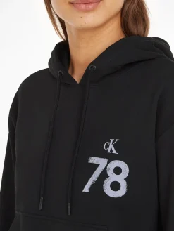 Calvin Klein Jeans Pullover & Sweatshirts*1978 ARTWORK OVERSIZED HOODIE ck black