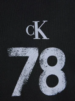 Calvin Klein Jeans Pullover & Sweatshirts*1978 ARTWORK OVERSIZED HOODIE ck black