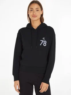 Calvin Klein Jeans Pullover & Sweatshirts*1978 ARTWORK OVERSIZED HOODIE ck black