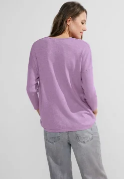 Cecil Pullover & Sweatshirts*3/4 Feinstrick Pullover sporty lilac melange