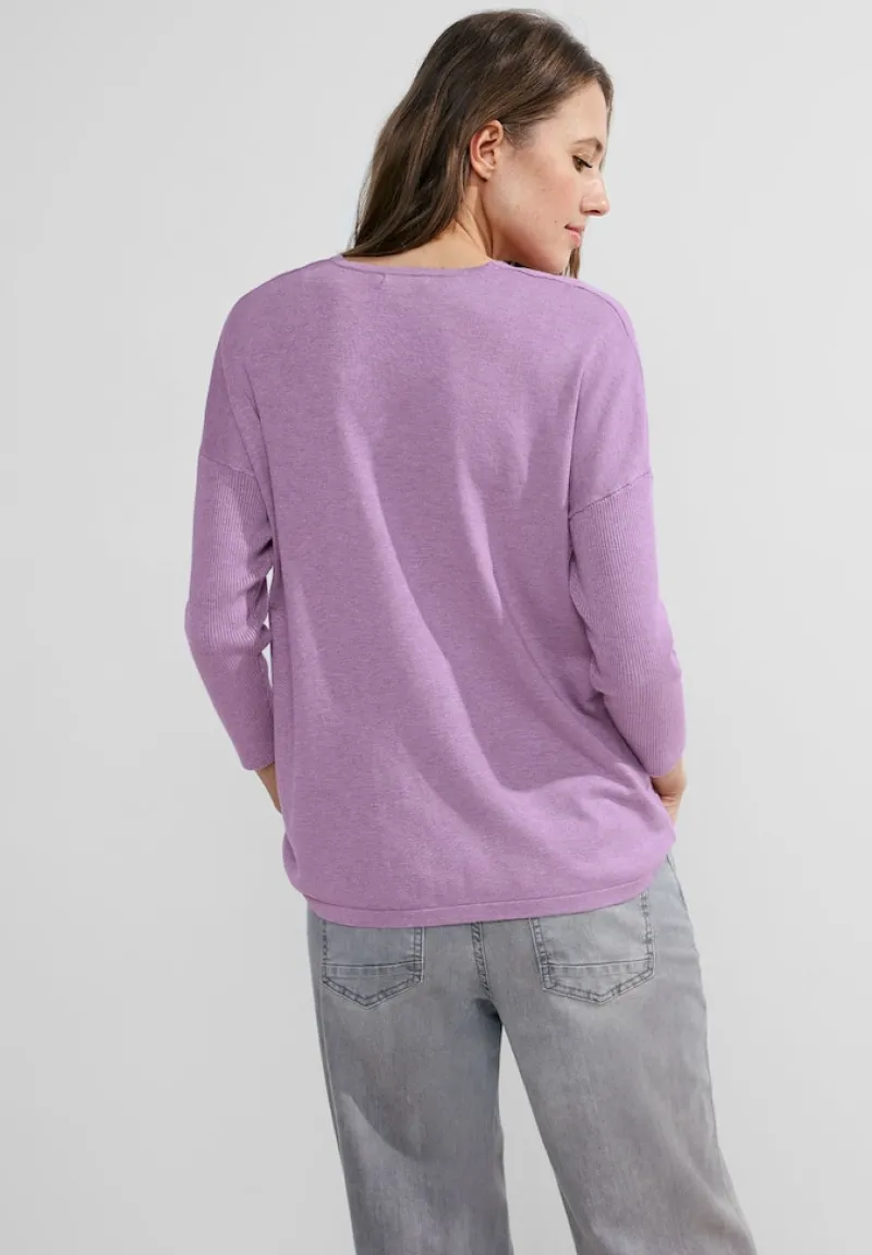 Cecil Pullover & Sweatshirts*3/4 Feinstrick Pullover sporty lilac melange