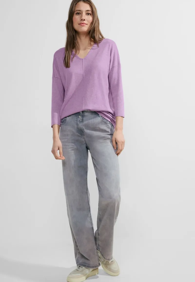 Cecil Pullover & Sweatshirts*3/4 Feinstrick Pullover sporty lilac melange