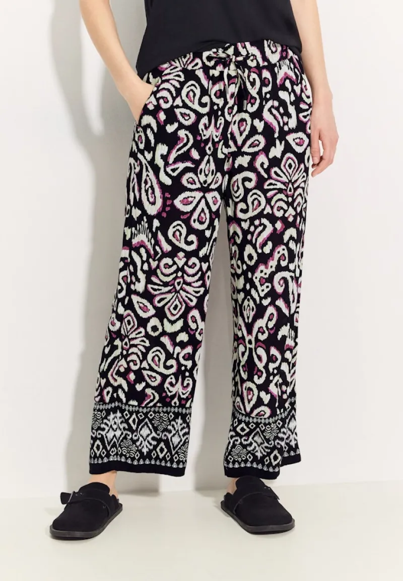 Cecil Shorts*7/8 Hose mit Wide Legs Black