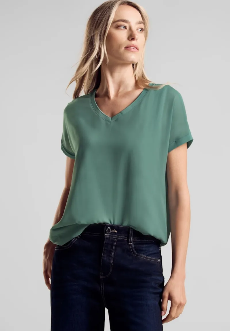 Street One Shirts*2 in 1 Chiffon-T-Shirt seafoam green