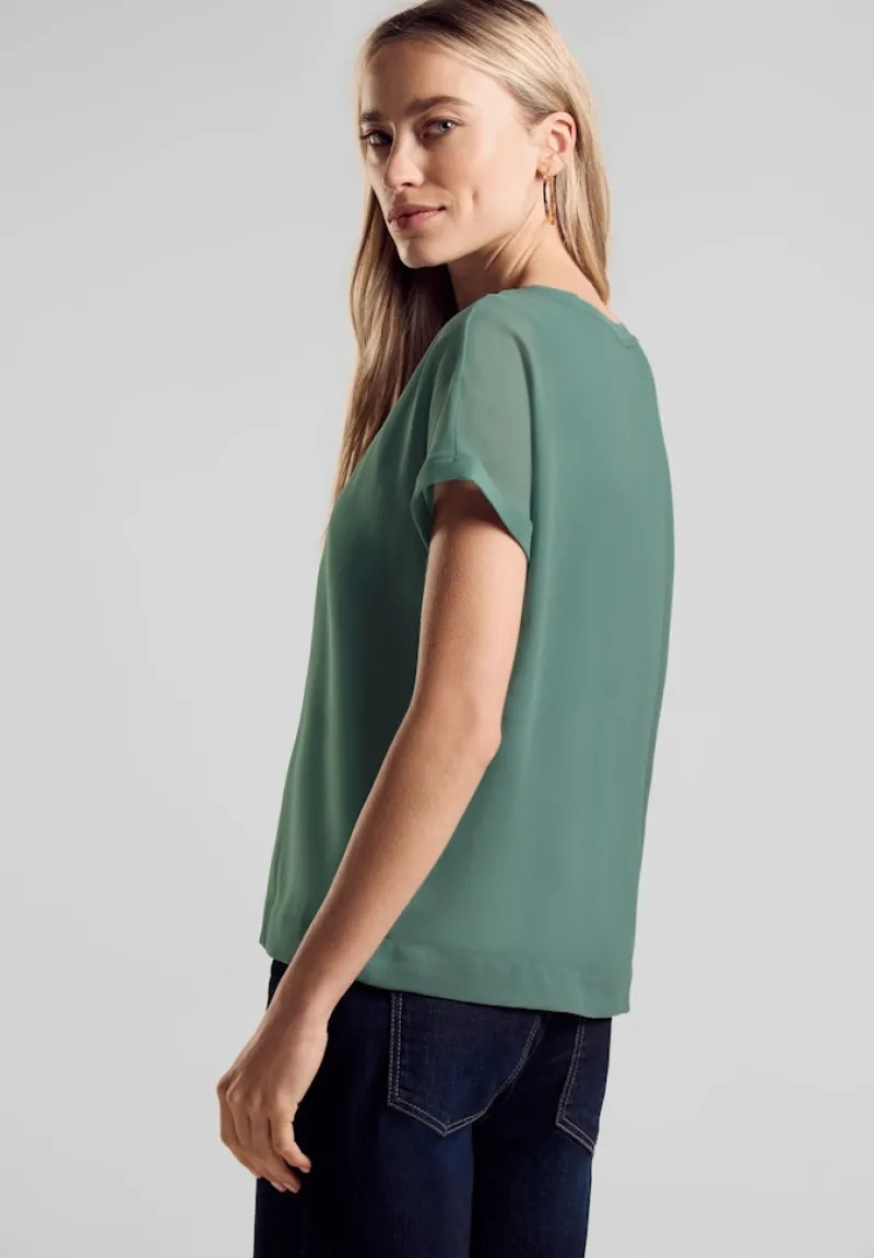 Street One Shirts*2 in 1 Chiffon-T-Shirt seafoam green