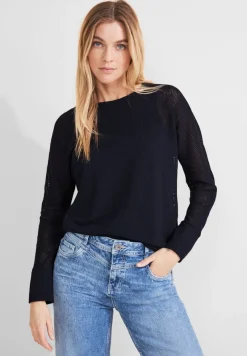 Street One Shirts*2 in 1 Langarmshirt deep blue