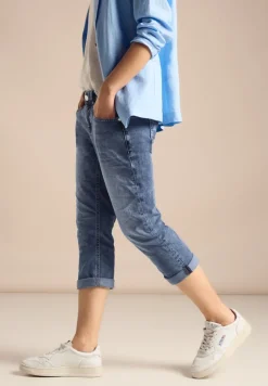 Street One Shorts*3/4 Jeans im Casual Fit mid blue random wash