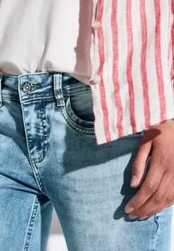 Street One Shorts*3/4 Jeans mit Glitzer-Detail medium blue random acid