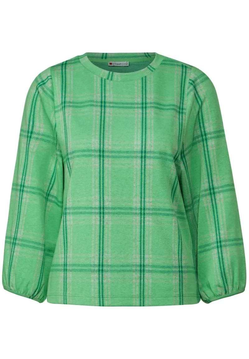 Street One Shirts*3/4 Karoshirt light spring green mel.
