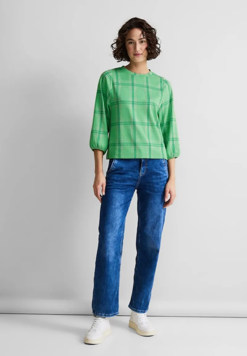 Street One Shirts*3/4 Karoshirt light spring green mel.