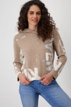 Monari Pullover & Sweatshirts*808307 milk chocolate gemustert