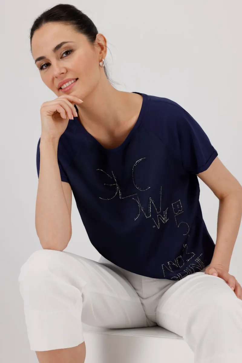 Monari Blusen*410036 navy blue