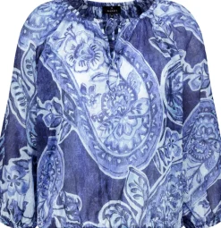 Monari Blusen*409755 navy blue gemustert