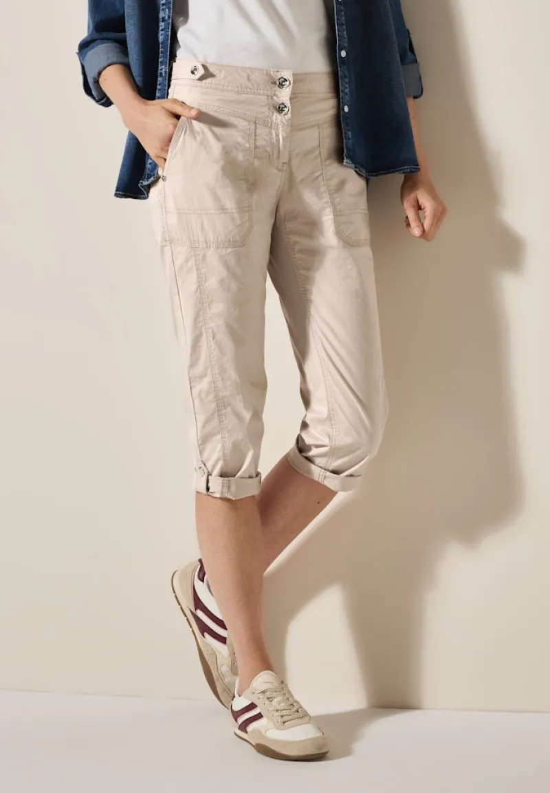 Cecil Shorts*3/4 Papertouch Hose boulder beige