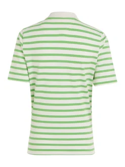 Tommy Hilfiger Shirts*1985 REG PIQUE STRIPE POLO SS breton stp w white- spring lime