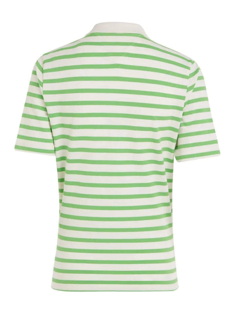 Tommy Hilfiger Shirts*1985 REG PIQUE STRIPE POLO SS breton stp w white- spring lime