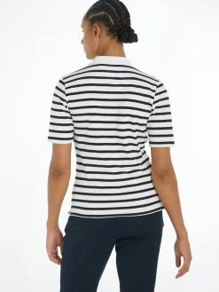 Tommy Hilfiger Shirts*1985 REG PIQUE STRIPE POLO SS breton desert sky-ecru