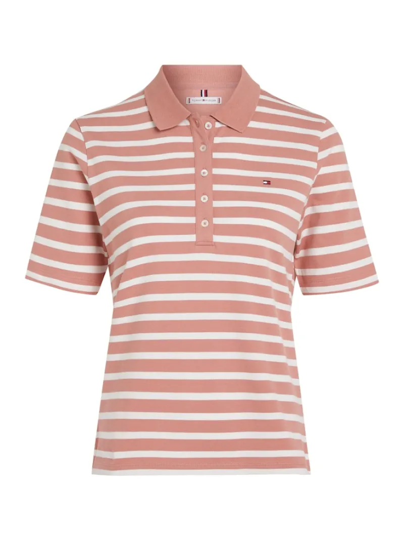Tommy Hilfiger Shirts*1985 REG PIQUE STRIPE POLO SS breton stp- teaberry- ecru