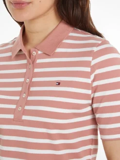 Tommy Hilfiger Shirts*1985 REG PIQUE STRIPE POLO SS breton stp- teaberry- ecru
