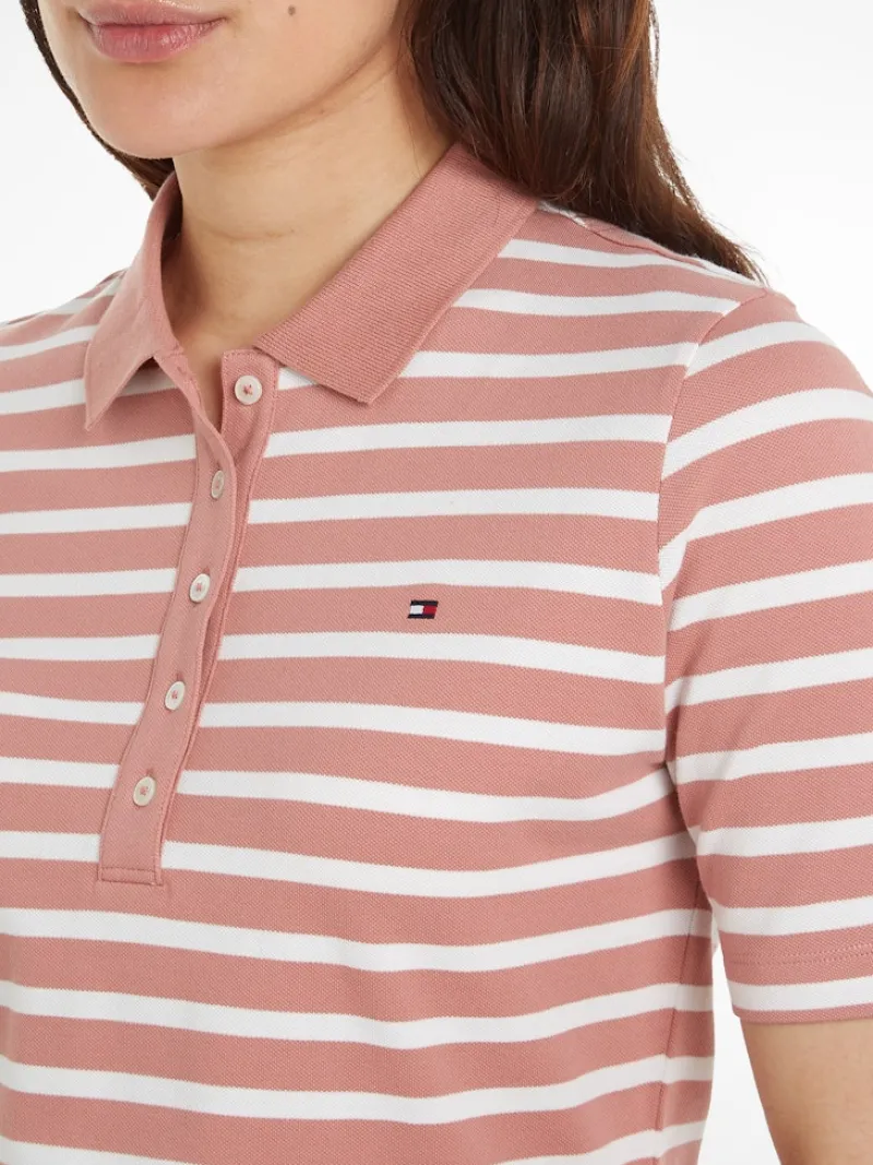 Tommy Hilfiger Shirts*1985 REG PIQUE STRIPE POLO SS breton stp- teaberry- ecru