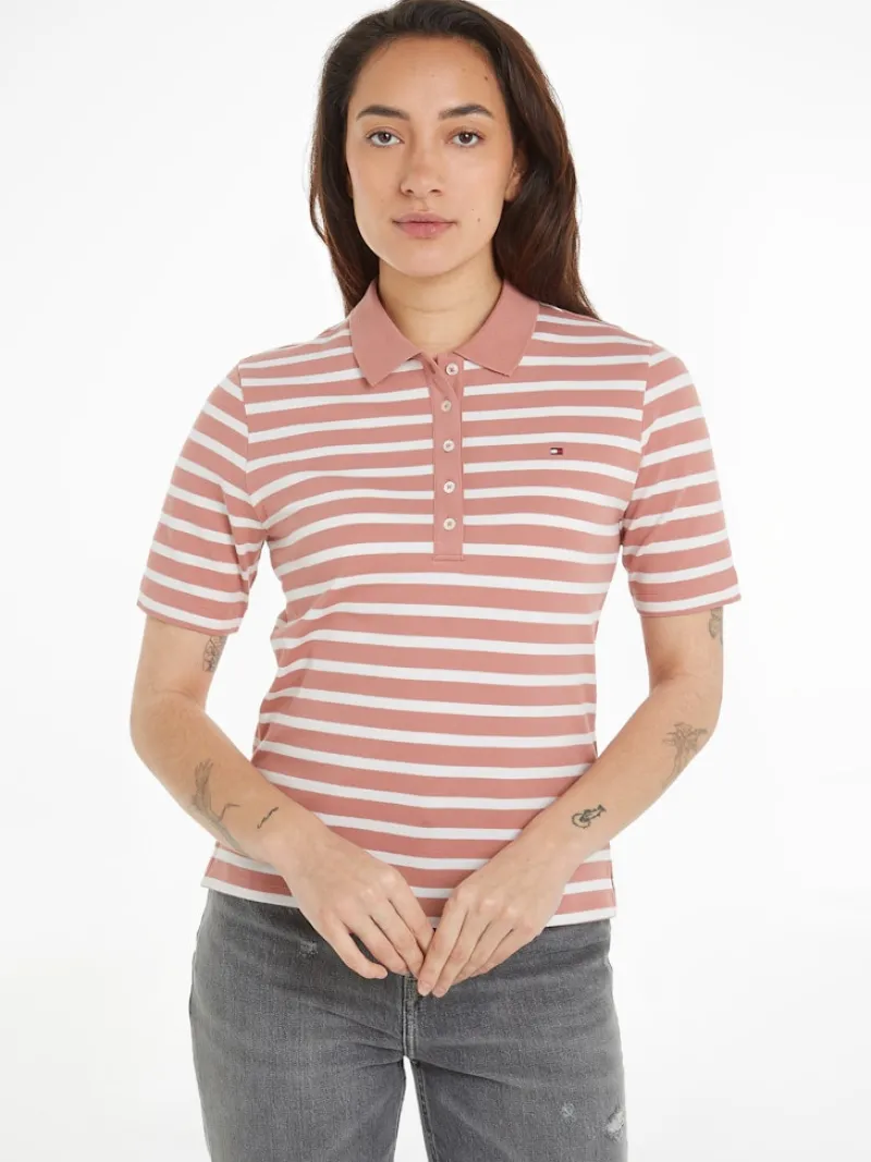 Tommy Hilfiger Shirts*1985 REG PIQUE STRIPE POLO SS breton stp- teaberry- ecru