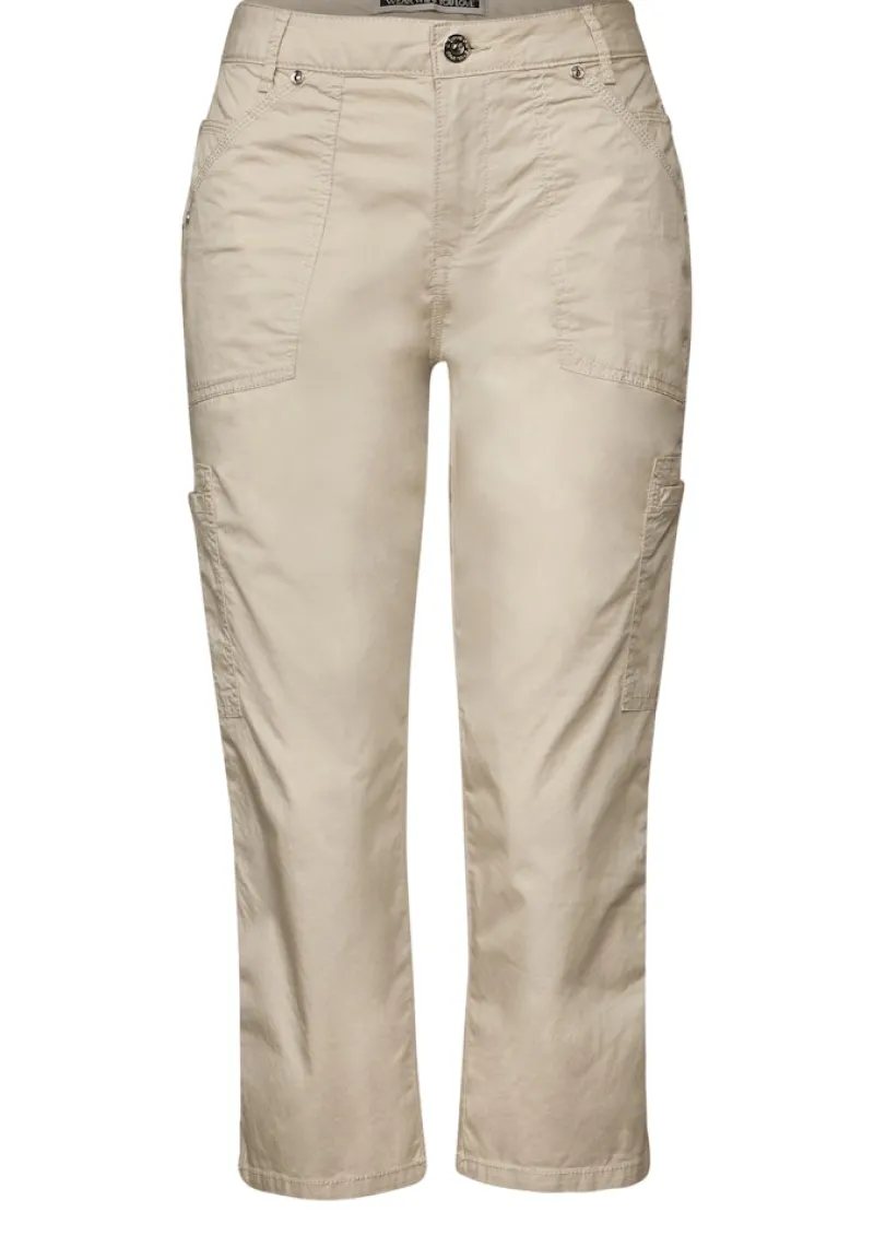 Street One Shorts*3/4 Satin Hose mit Taschen barley beige