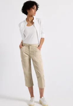 Street One Shorts*3/4 Satin Hose mit Taschen barley beige