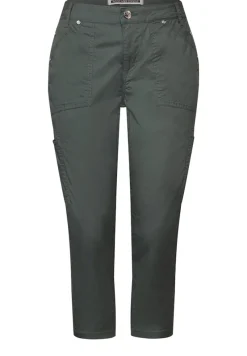 Street One Shorts*3/4 Satin Hose mit Taschen marshy green