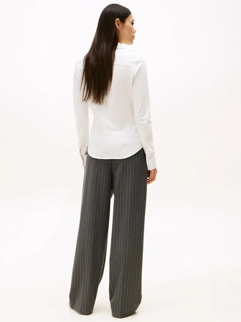 Tommy Hilfiger Blusen*1985 SLIM PIQUE BTN DOWN LS ecru