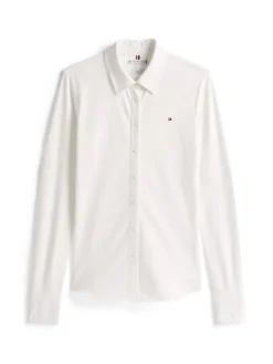 Tommy Hilfiger Blusen*1985 SLIM PIQUE BTN DOWN LS ecru