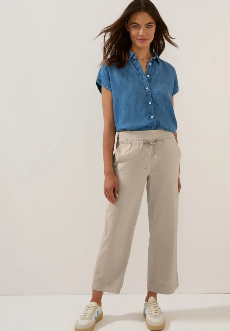 Cecil Shorts*7/8 Wide Leg Hose boulder beige