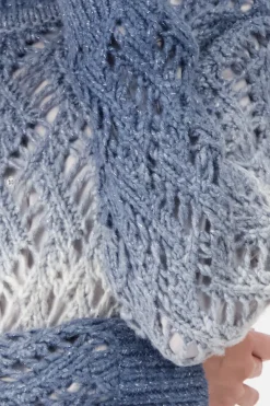 Monari Pullover & Sweatshirts*Ajour Pullover mit Lurex smokey blue gemustert