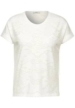 Cecil Shirts*Ajour T-Shirt vanilla white