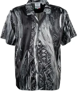 Carlo Colucci Hemden*ALLOVERPRINT HEMD Schwarz