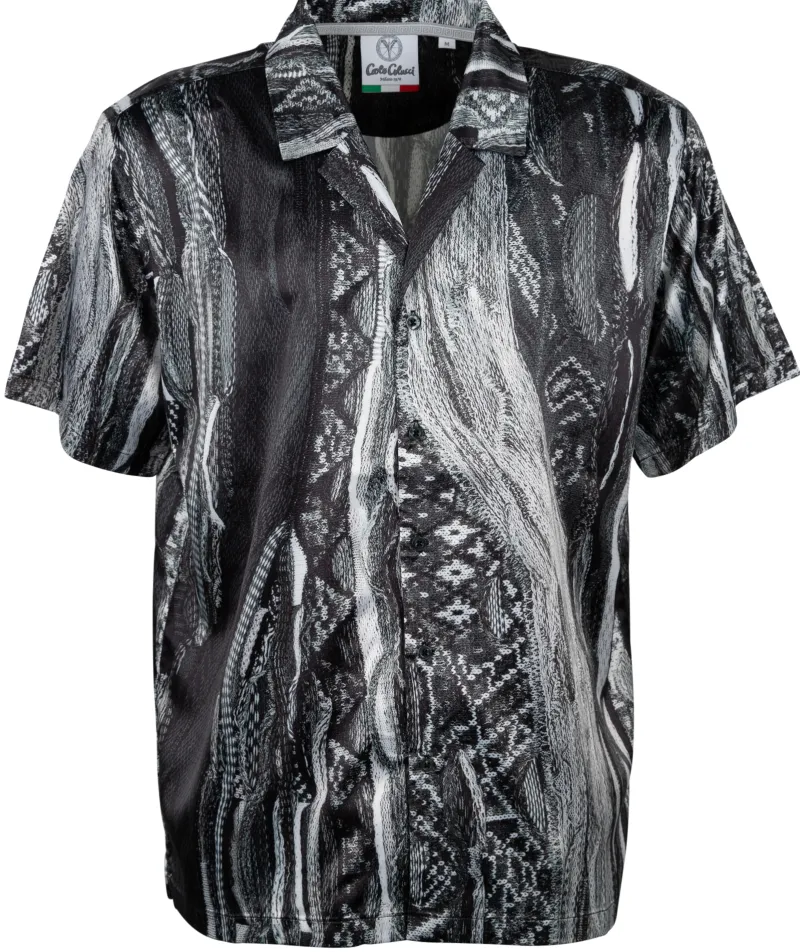 Carlo Colucci Hemden*ALLOVERPRINT HEMD Schwarz