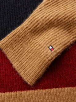 Tommy Hilfiger Pullover & Sweatshirts*ALPACA MOCK-NK SWEATER desert sky colorblock stp