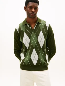 Tommy Hilfiger Shirts*ARGYLE LS RUGBY arctic spruce