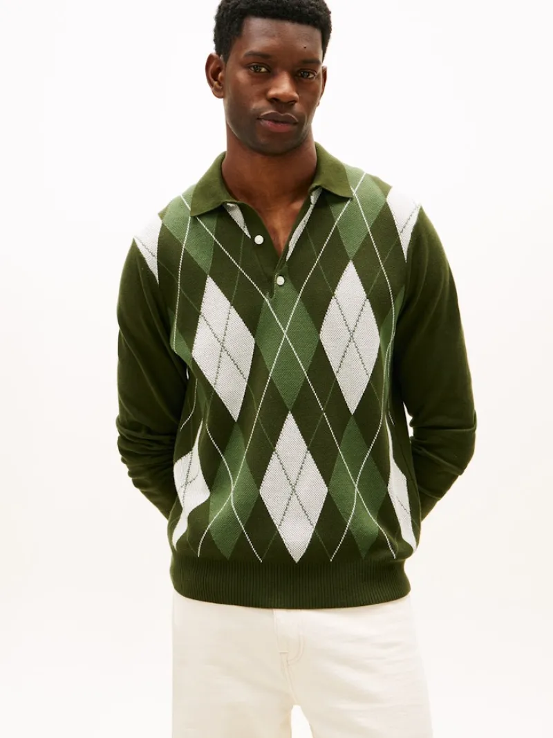 Tommy Hilfiger Shirts*ARGYLE LS RUGBY arctic spruce