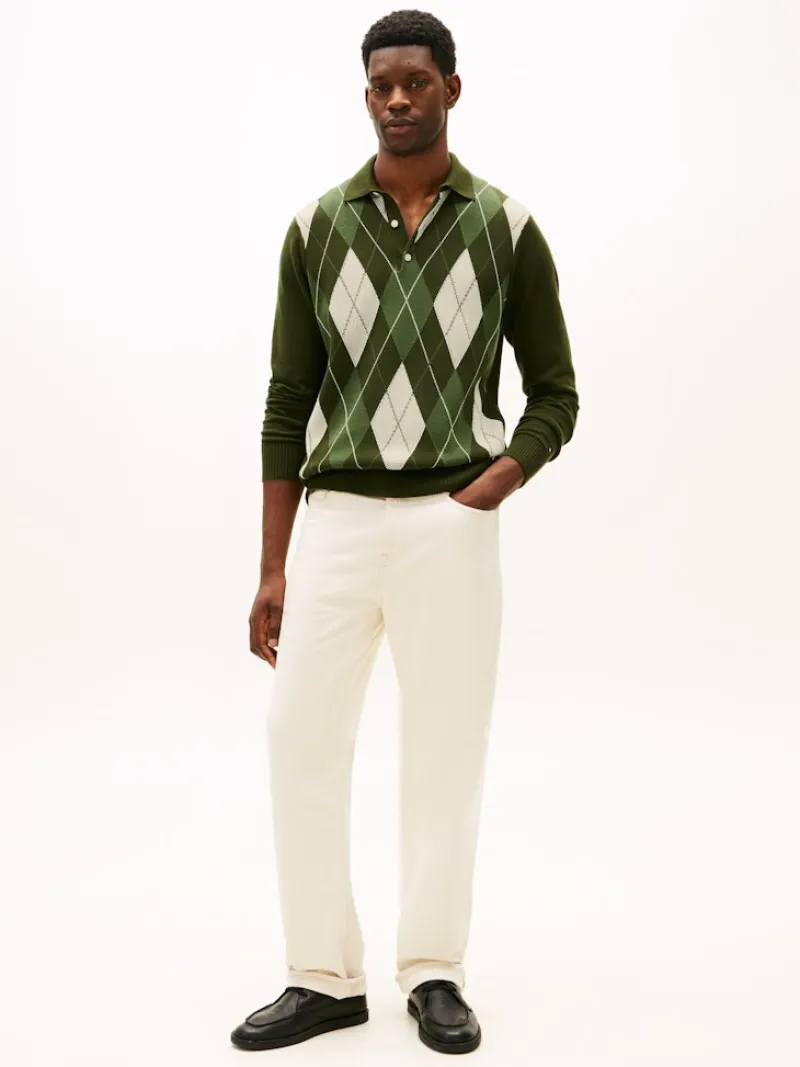 Tommy Hilfiger Shirts*ARGYLE LS RUGBY arctic spruce