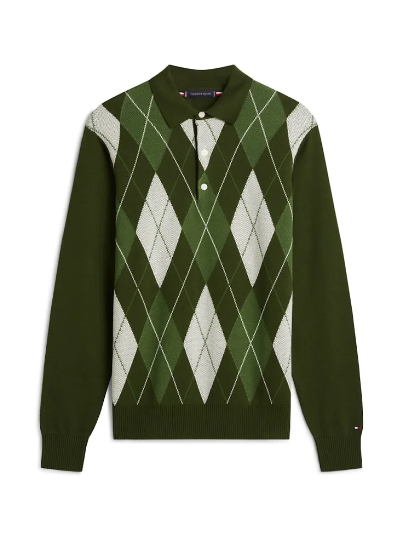 Tommy Hilfiger Shirts*ARGYLE LS RUGBY arctic spruce